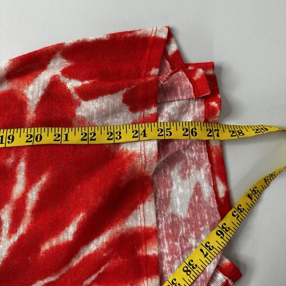 Ali Miles Top Shirt Womens Large Red Orange Knit Tie Die Breathable Tunic Bright - Picture 12 of 13